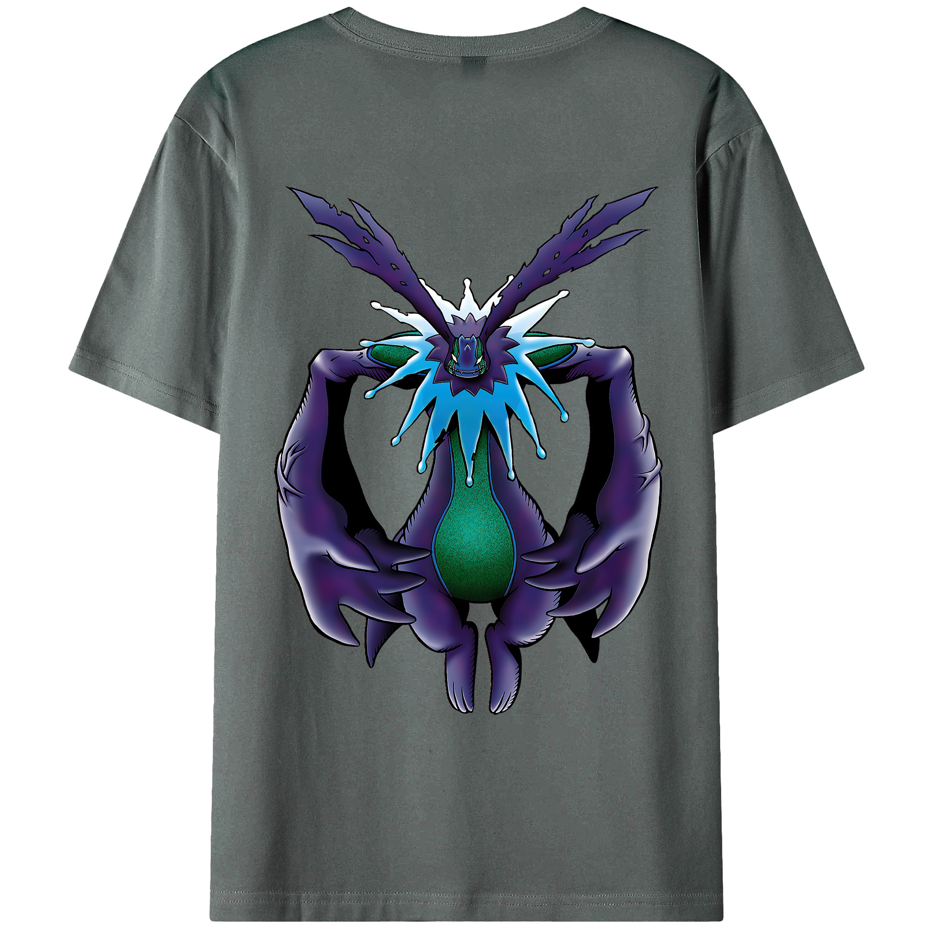 （画像用） Digimon デジタルモンスター/デジモン 綿100％ メンズ半袖Tシャツ（バックプリント） 通気性